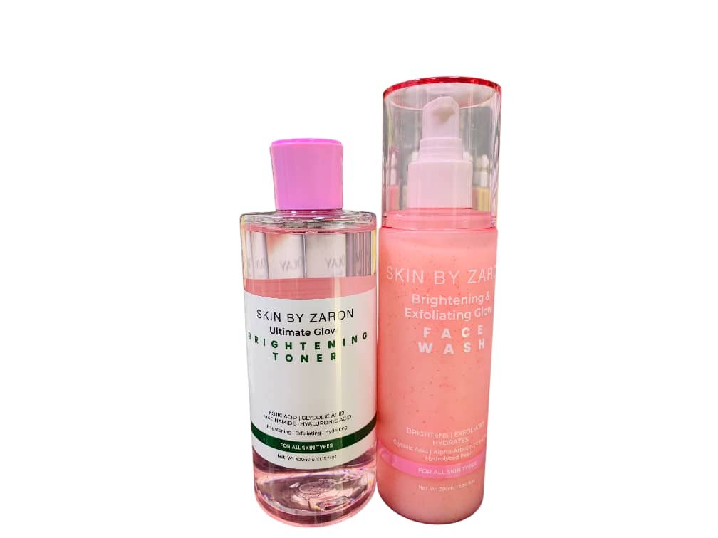 Skin by Zaron Ultimate Glow Brightening toner 300ml and Brightening & Exfoliating Glow face wash 200ml