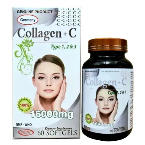 Collagen + C Type 1 2 & 3 Health And Beauty Supplement -60 Capsules
