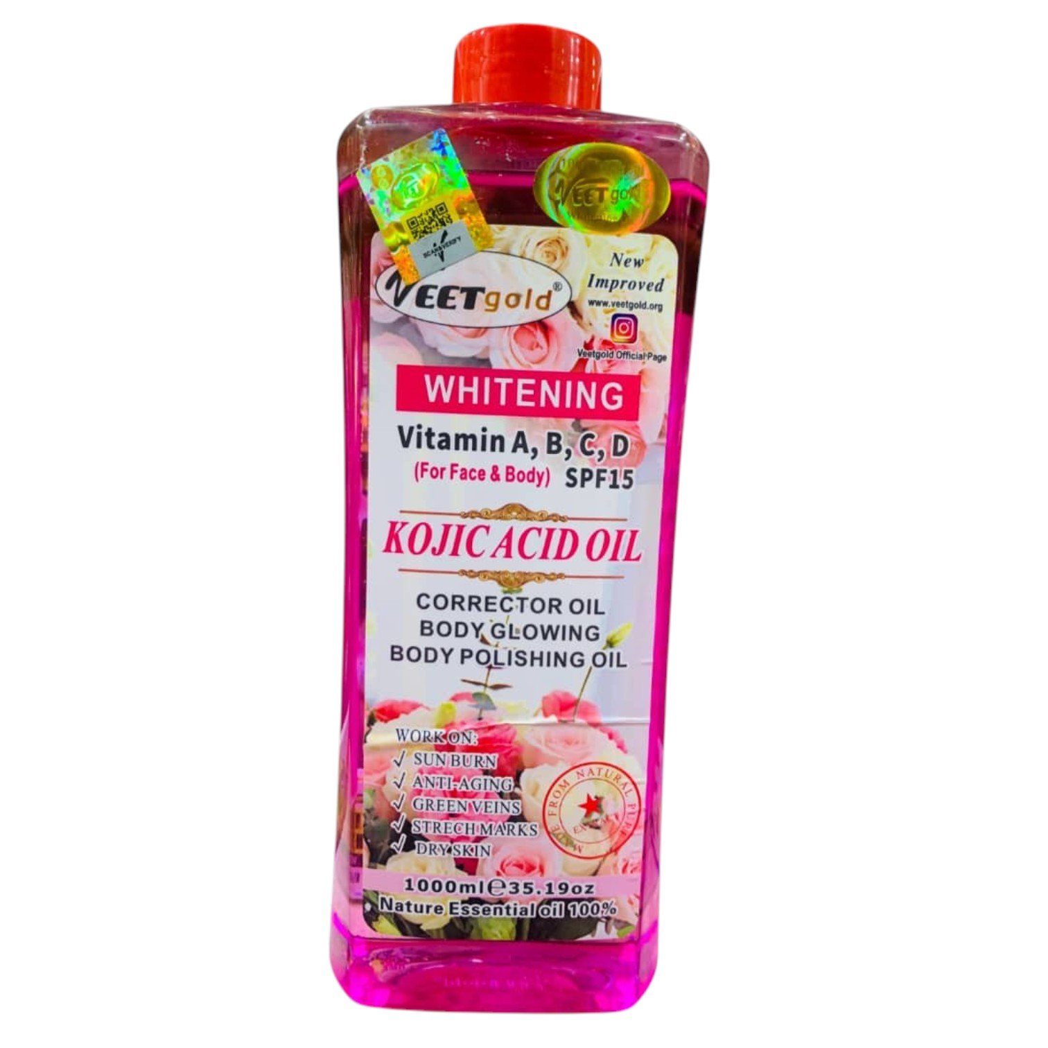 Veet Gold Kojic Acid Whitening Oil 1000ml