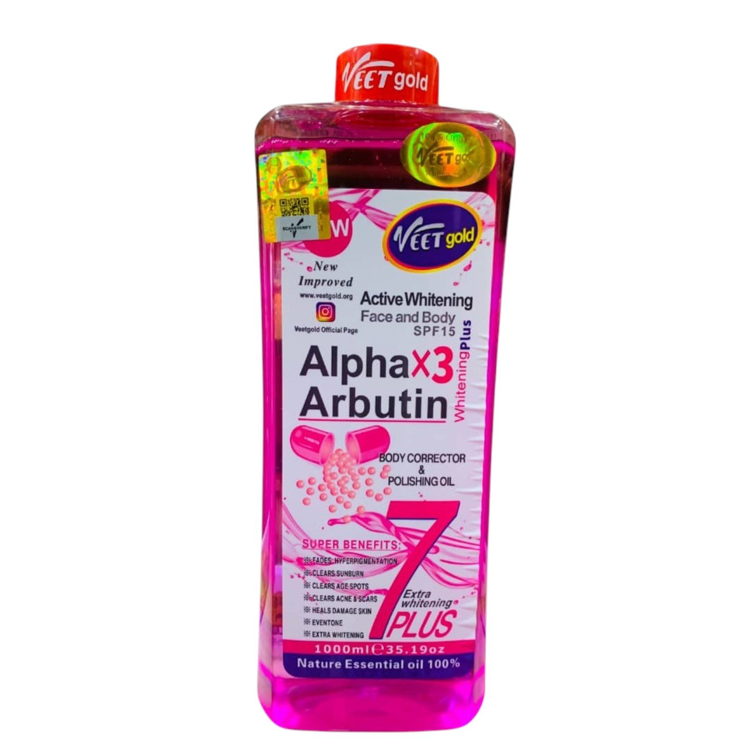 Veet Gold Alpha Arbutin Body Corrector Oil 1000ml