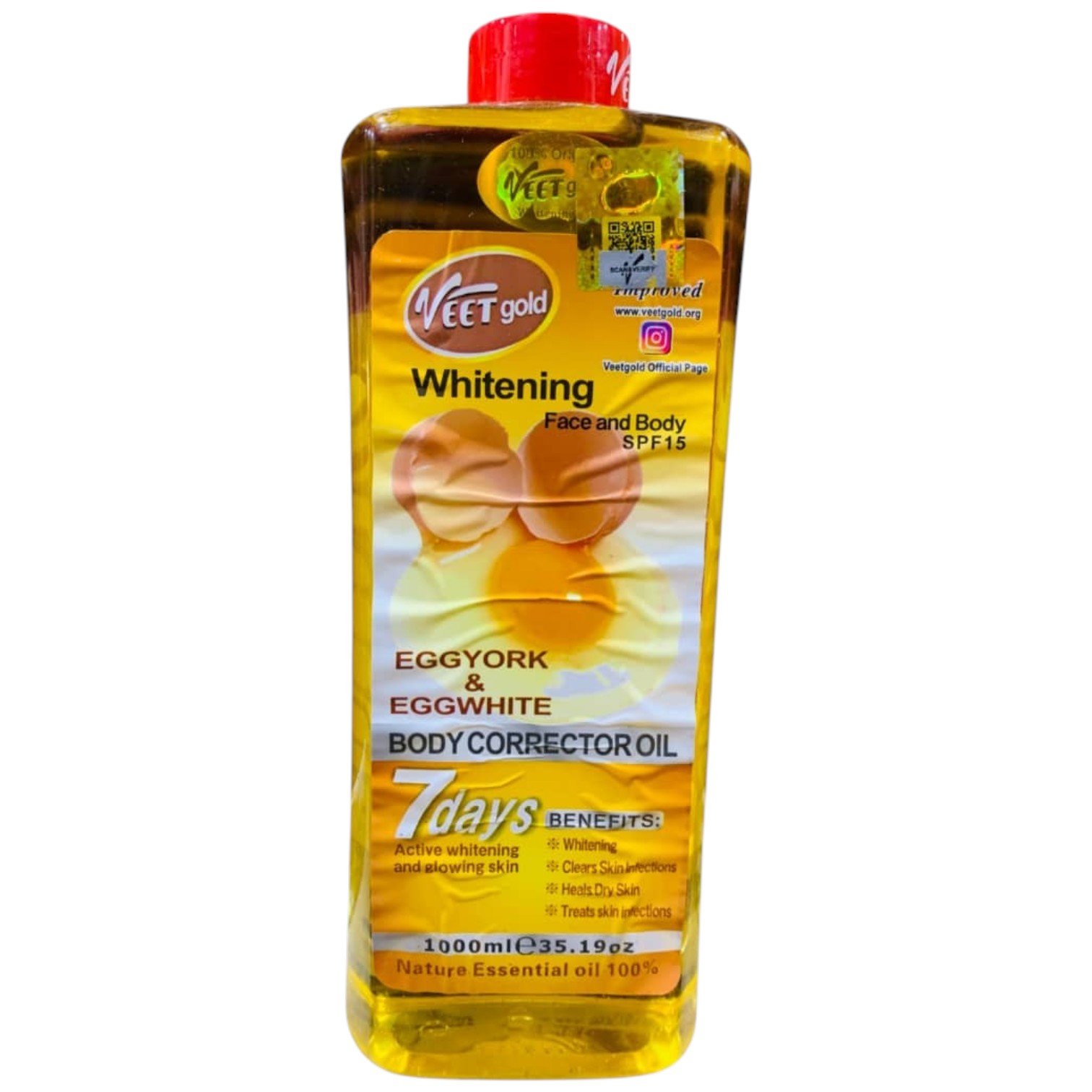 Veet Gold Egg Yolk & Egg White Body Corrector Oil 1000ml
