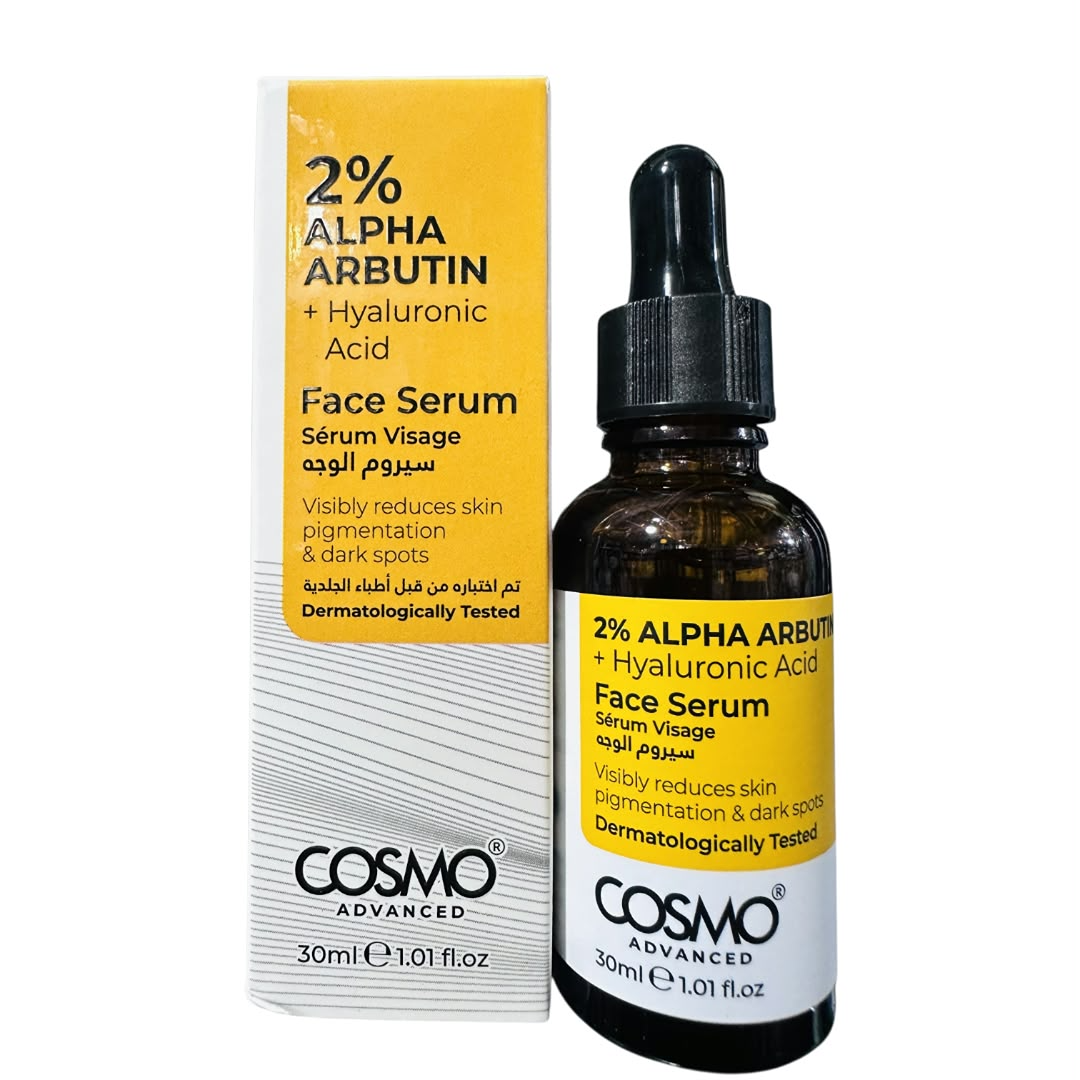 Cosmo Advanced 2% Alpha Arbutin + Hyaluronic Acid Face Serum – 30ml