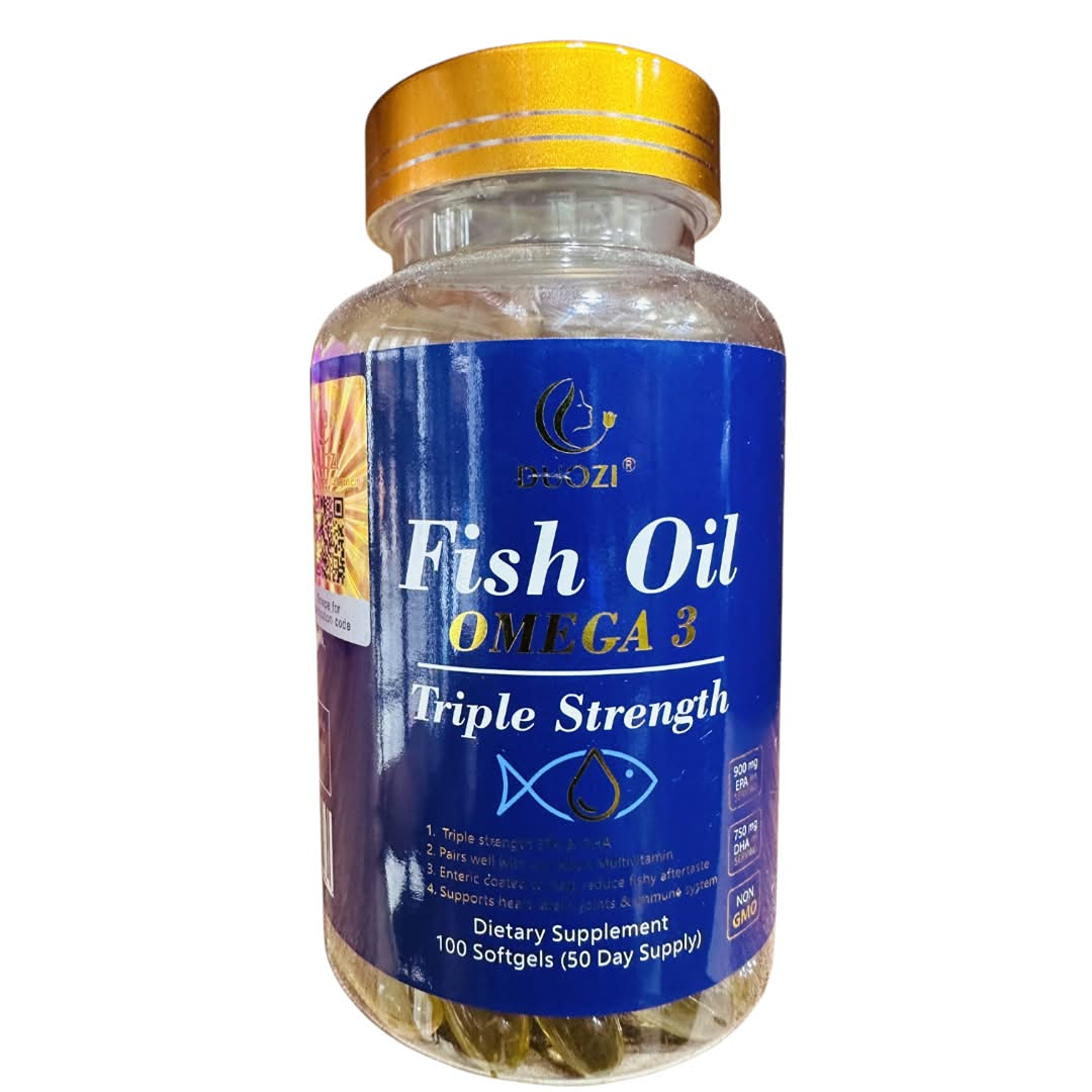 Duozi Fish Oil Omega 3 Triple Strength Dietary Supplement
