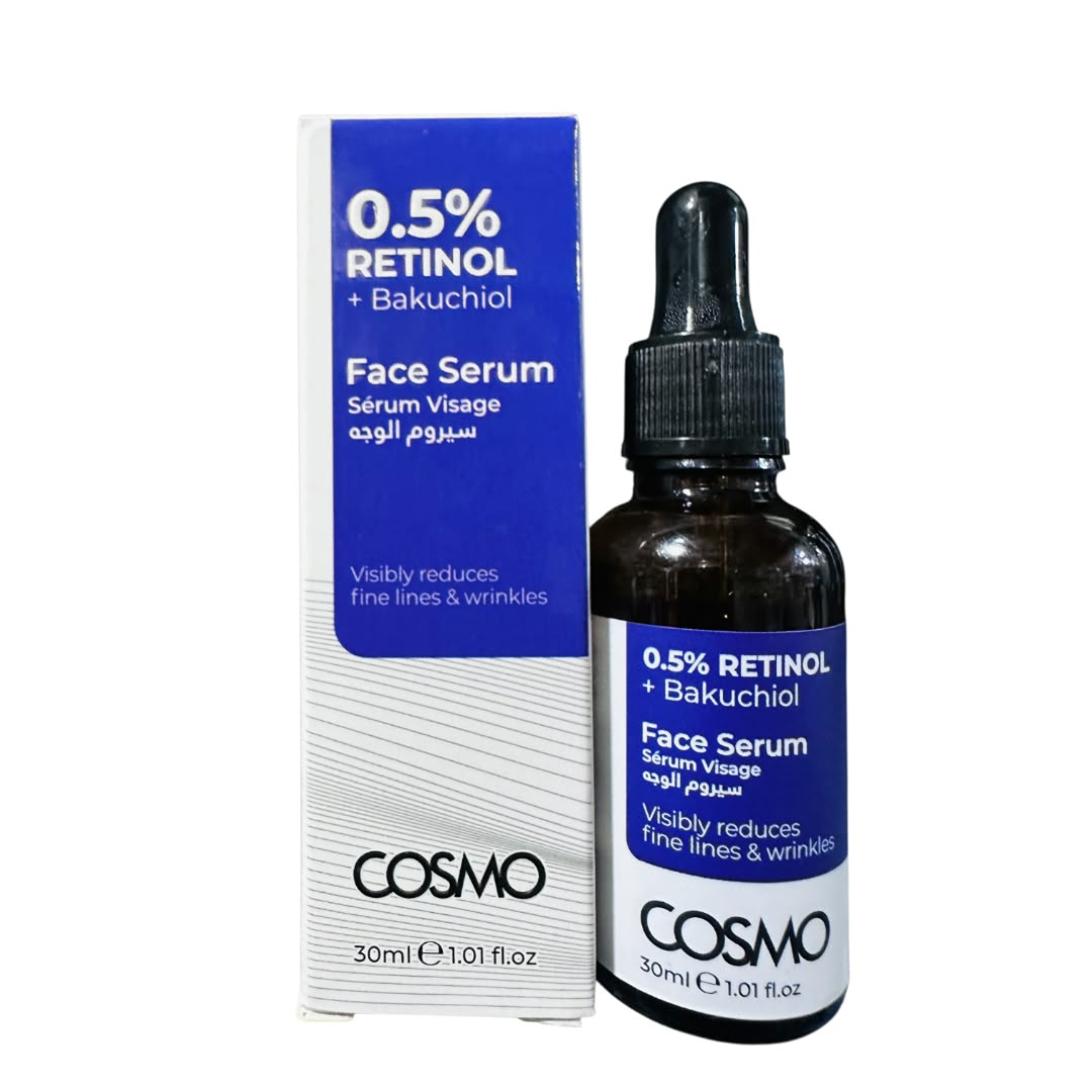 Cosmo 0.5% Retinol + Bakuchiol Face Serum – 30ml