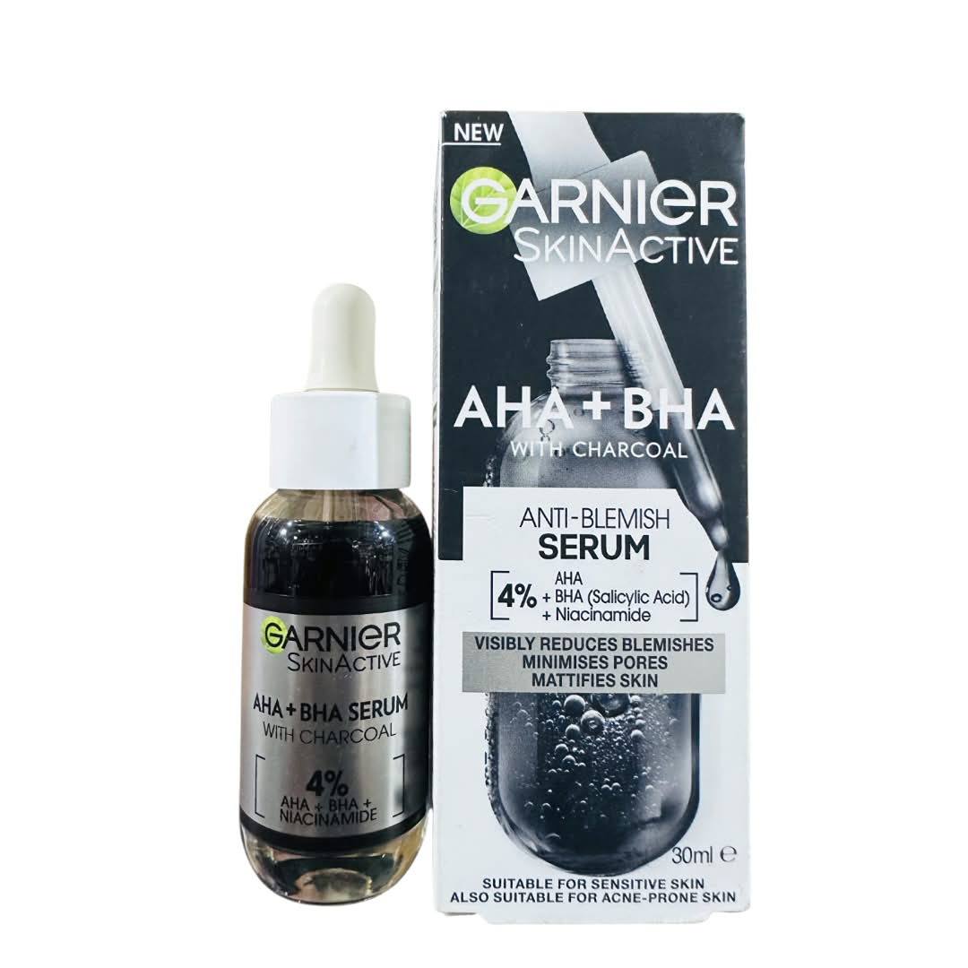 Garnier SkinActive AHA + BHA Charcoal Anti-Blemish Serum (30ml)