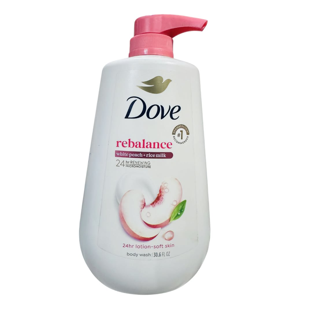 Dove Rebalance White Peach & Rice Milk Body Wash 30.6 fl oz