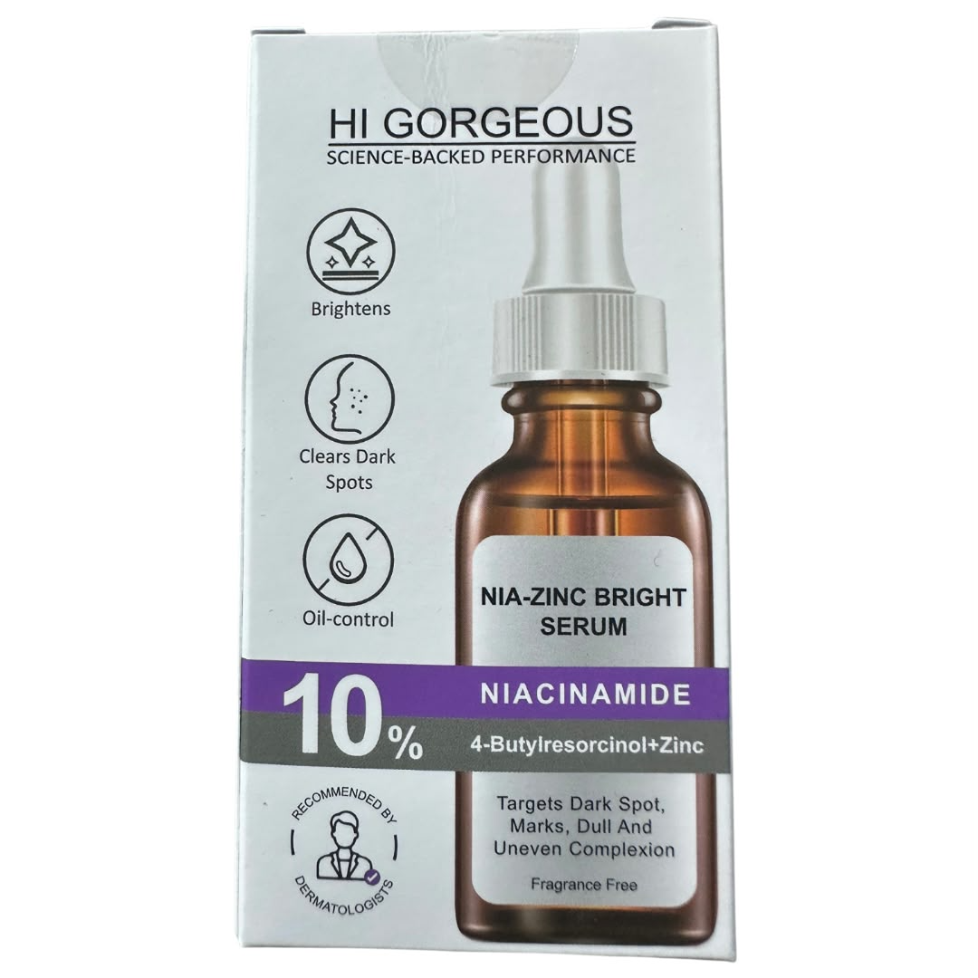 Hi Gorgeous 10% Niacinamide (4-Butylresorcinol + Zinc) Face Serum