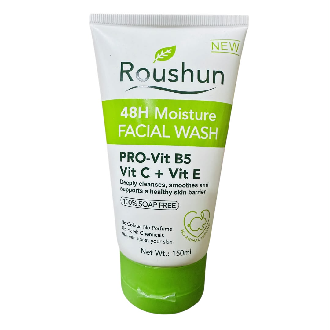 Roushun 48H Moisture Facial Wash – Pro-Vitamin B5 & Vitamin C+E 150ml