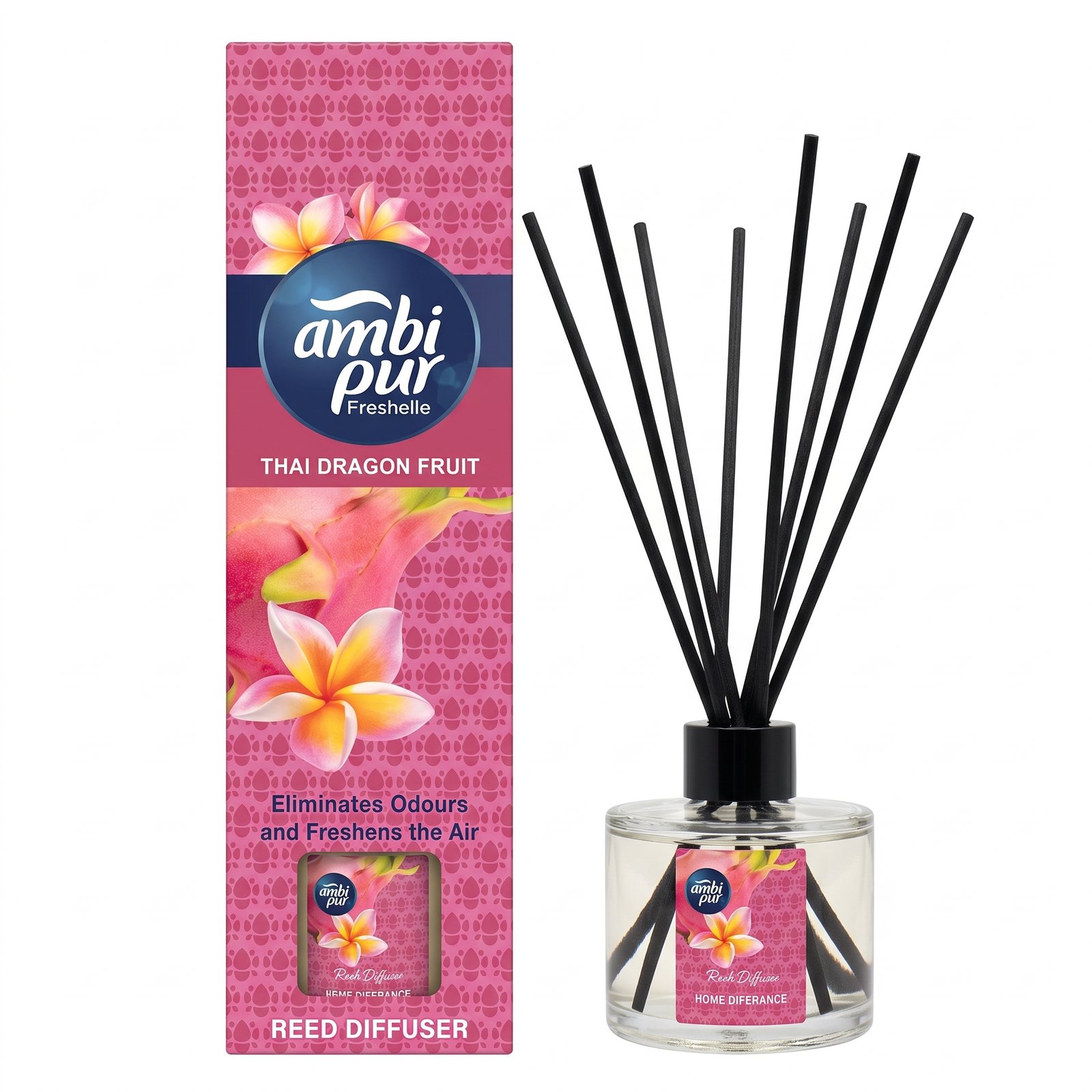 Ambi Pur Freshelle Reed Diffuser  (Thai Dragon Fruit scent)