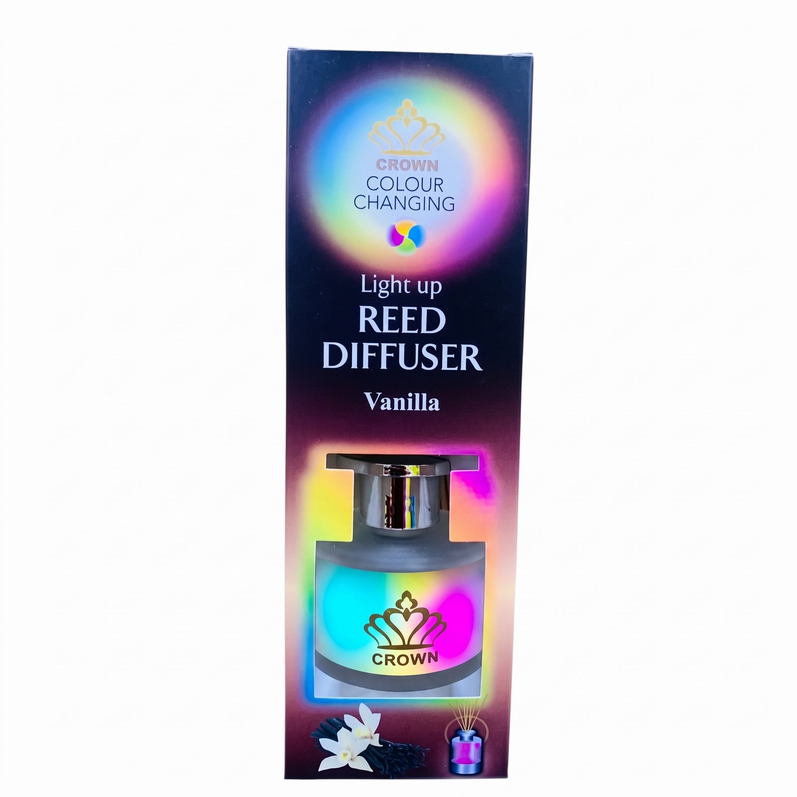 Crown Colour Changing Light up Reed Diffuser – Vanilla