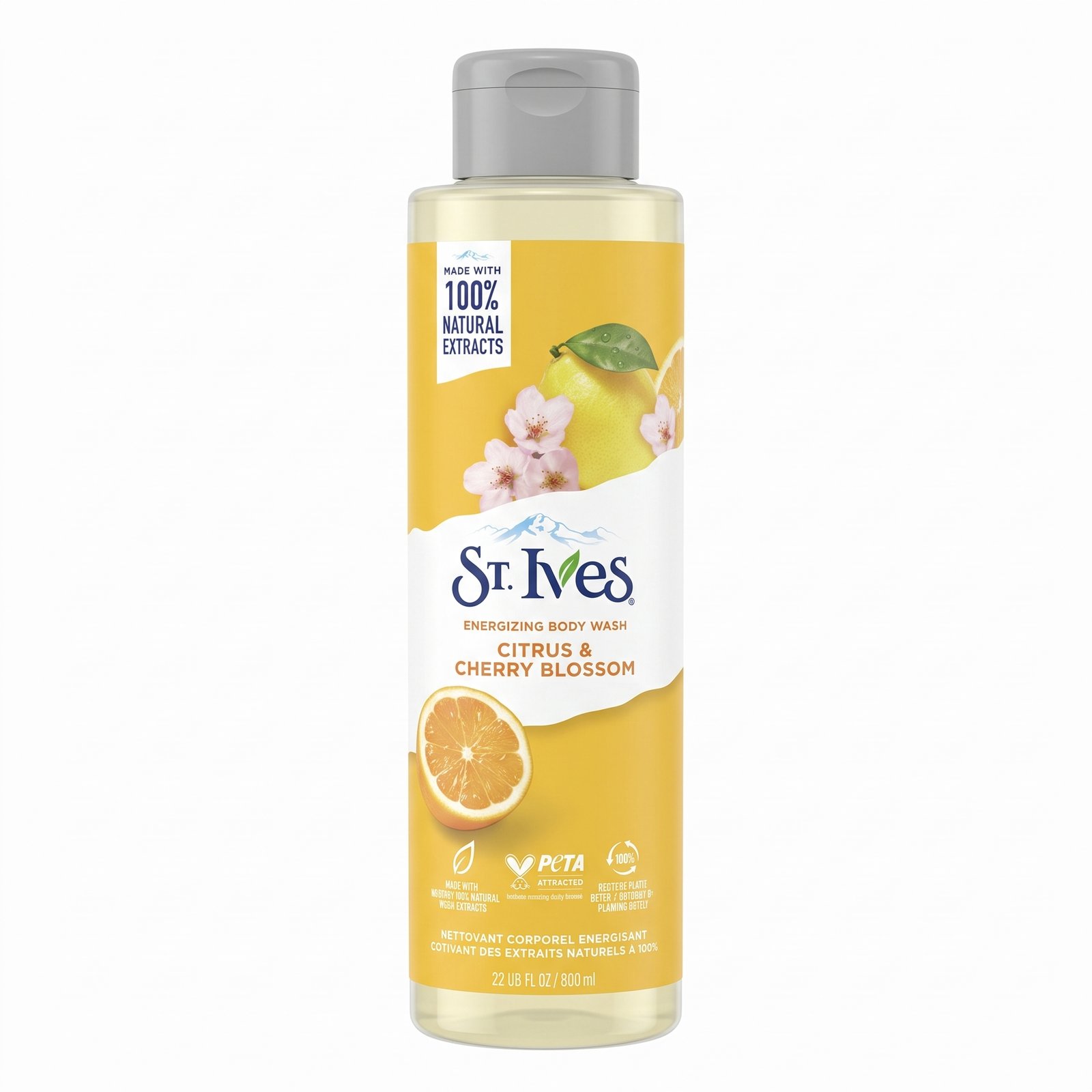 St. Ives Energizing Body Wash in the Citrus & Cherry Blossom scent