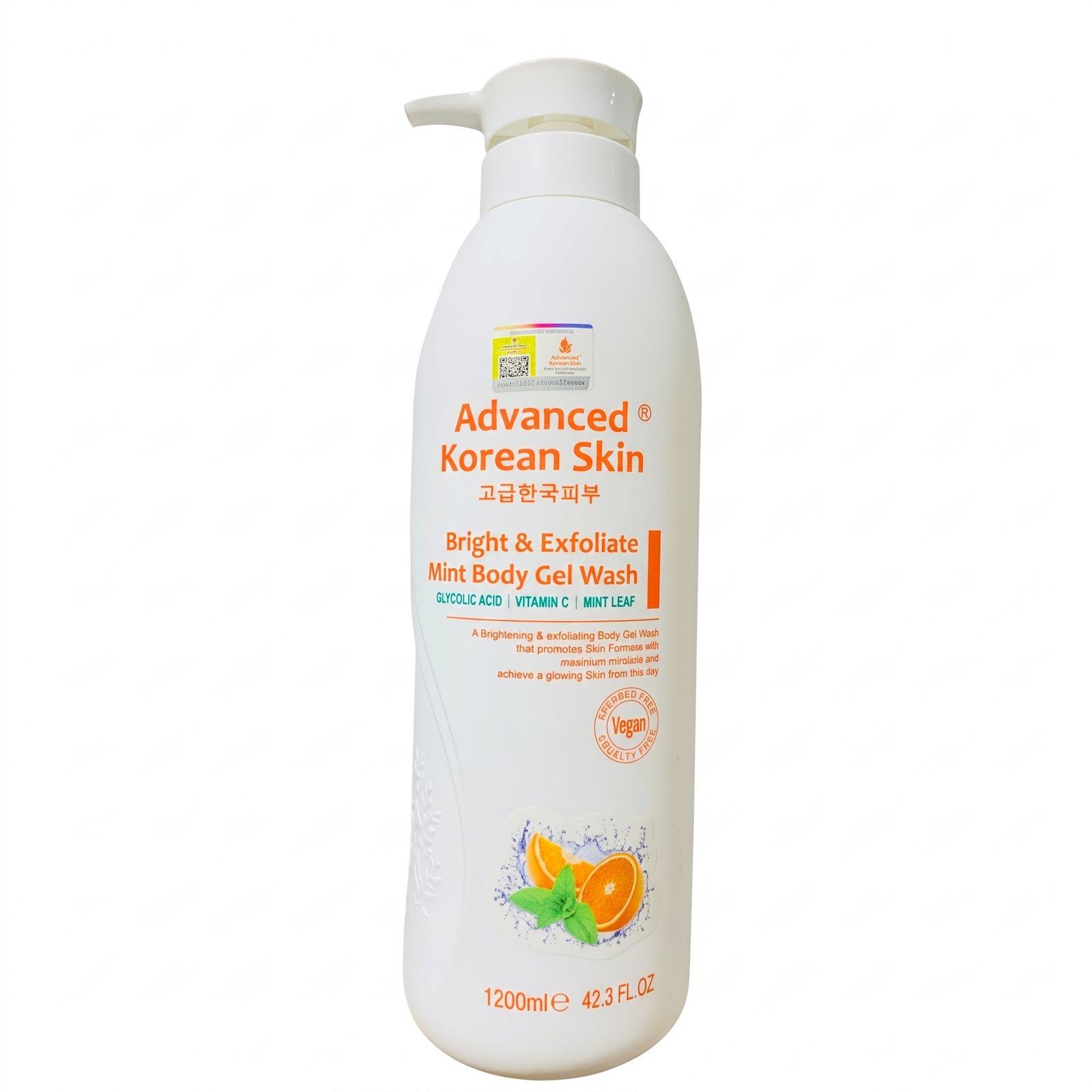 Advanced Korean Skin Bright & Exfoliate Mint Body Gel Wash