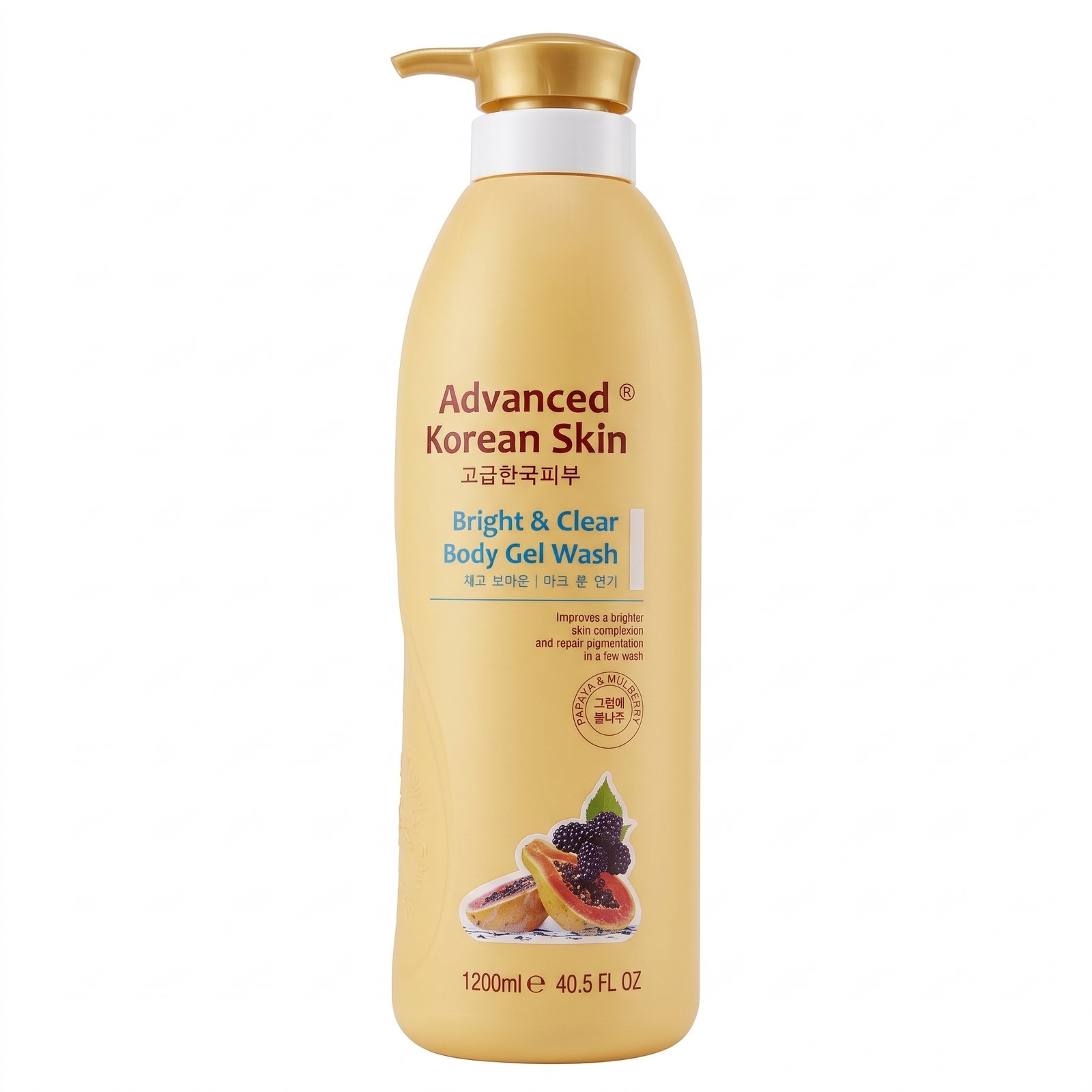 Advanced Korean Skin Bright & Clear Body Gel Wash (Papaya & Mulberry)