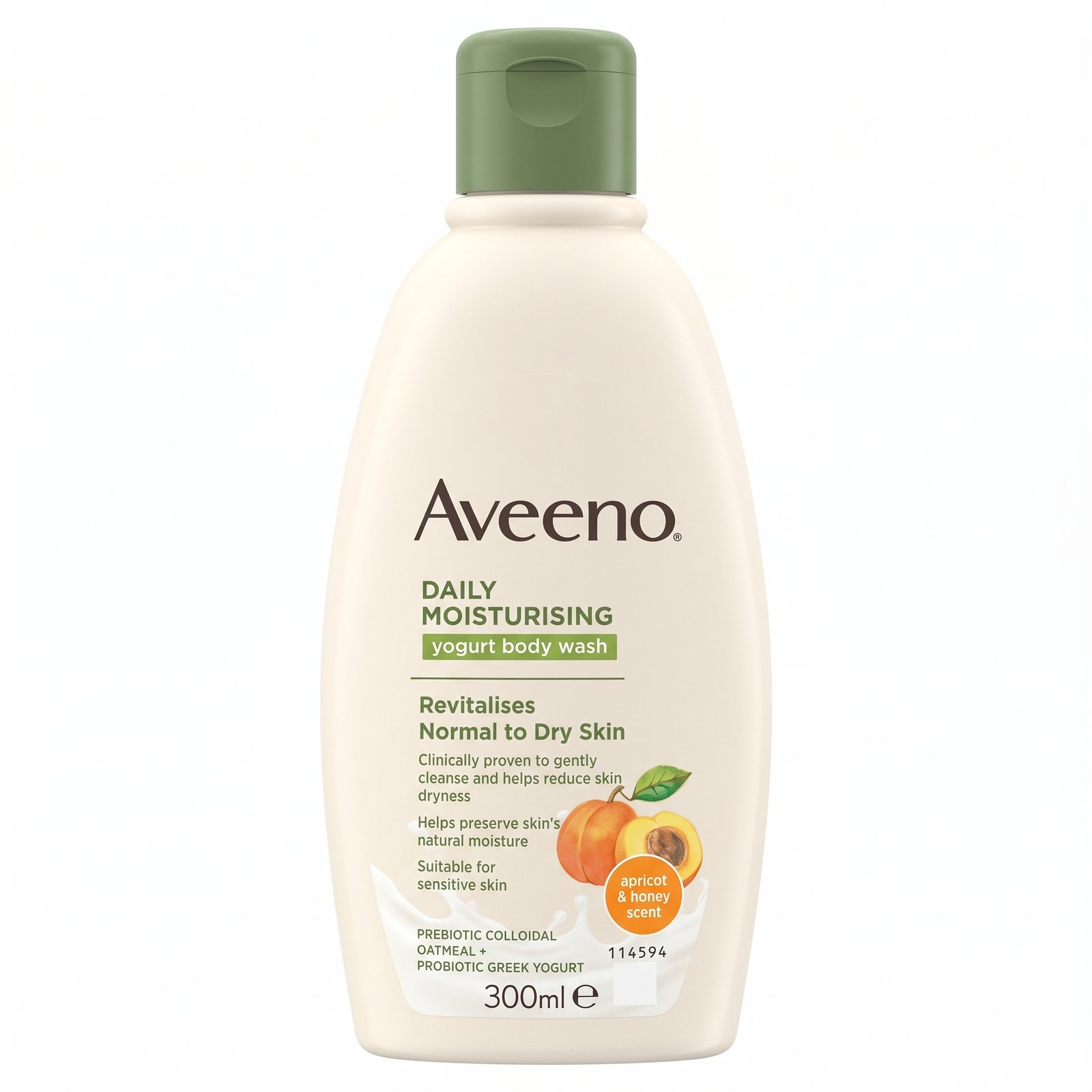 Aveeno Daily Moisturising Yogurt Body Wash (Apricot & Honey Scent) 300ml
